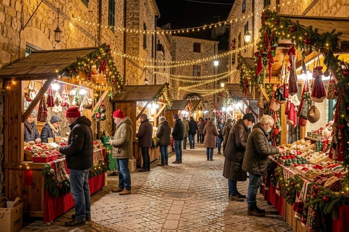 Mercatini di Natale nel Cilento, con luci e decorazioni festive